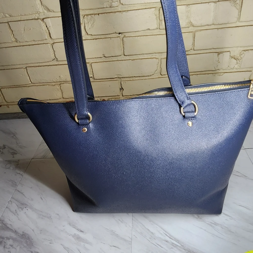 Like New Coach Gallery Dark Blue Shoulder Bag Tote Purse Xl m